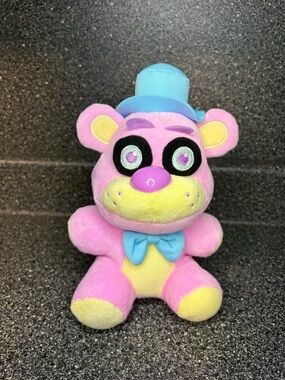 Funko Pink and Yellow Plush Bear with Blue Hat and Bow